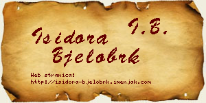 Isidora Bjelobrk vizit kartica